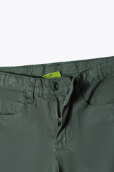 Kid's Olive Green Cotton Short With Adjuster